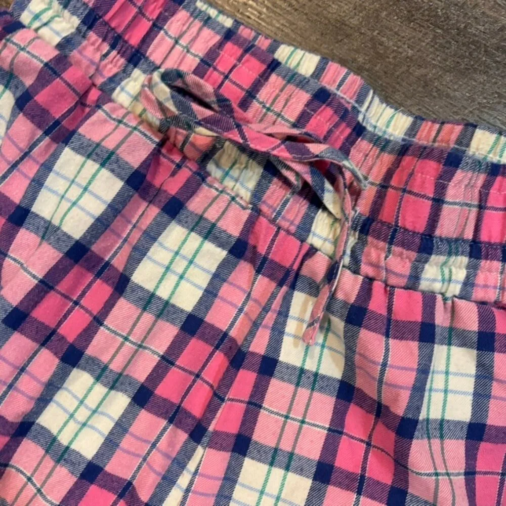 American Tall Womens Pajama Pants Pink Plaid Joggers Size Medium Tall MT - Picture 3 of 6